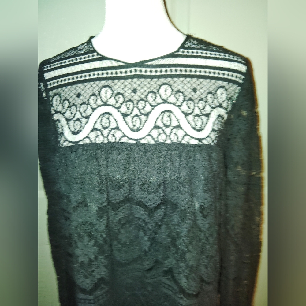 Milly Original NY Black Lace Blouse Sz 4